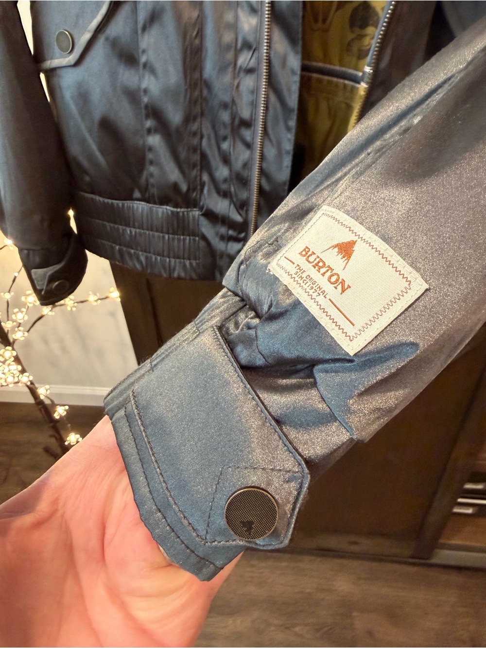 Burton Metallic Blue Ski Jacket with Logo Patch